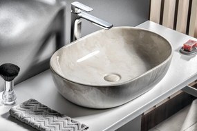 Sapho Sapho, DALMA keramické umývadlo na dosku, 59x42cm, imitácia kameňa, MM427