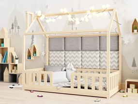 Detská posteľ domček Alfie 1 - 120 x 200 - prírodná borovica