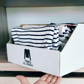 KARTON PAK Úložné boxy na oblečenie, organizéry do skrine BIELY KARTÓN 20x54cm