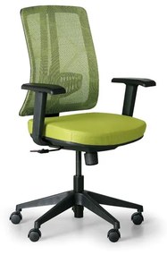 Kancelárska stolička HUMAN, čierna/zelená, plastový kríž
