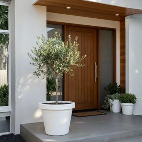 PLASTOVÝ KVETINÁČ SRTIA RIFLO 39X34 CM BIELA