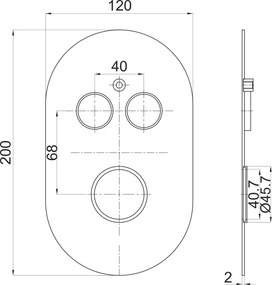 Mereo Mereo, Vaňový set s termostatickou podomietkovou tlačidlovou batériou - 2-cestná + sprchový set, MER-CB60106TB5