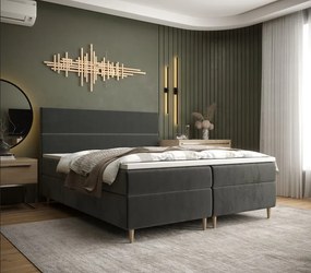Boxspringová posteľ ANGELES - 200x200, tmavo šedá