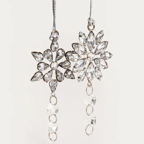 Závesná vianočná dekorácia DIAMOS snehová vločka 751547 (2ks)