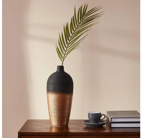 Eglo 421423 - Keramická váza SARYKSU 28x12,5 cm čierna/zlatá EG421423