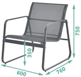 Záhradný kovový nábytok NUGRI (pohovka + 2 kreslá + stôl) - béžový