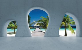 Fototapeta - Pohľad na Maledivy (152,5x104 cm)