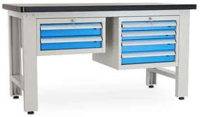 Dielenský stôl Solid MDF-24, 150 cm, 2 závesné boxy, čierna