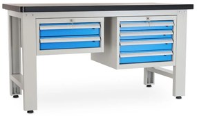 Dielenský stôl Solid MDF-24, 150 cm, 2 závesné boxy, čierna
