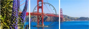 Obraz - Golden Gate Bridge, San Francisco (s hodinami) (90x30 cm)