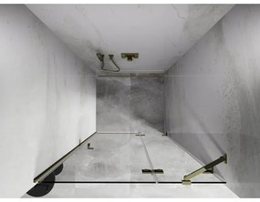 Mexen, Mexen Lunar pravé otočné sprchové dvere 105 cm, transparentné, zlaté - 834-105-000-50-00-P