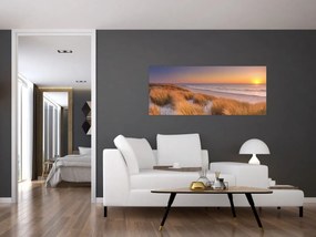 Obraz - Pláž pri západe slnka (120x50 cm)