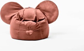 Červený zamatový detský sedací vak The Brooklyn Kids Ears