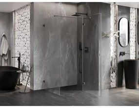 Mexen Lunar T, výklopný sprchový kút pravý 115 x 80 cm, 8mm číre sklo, profil grafit brúsený, 834T-115-080-66-00-P