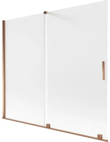 Mexen Velar, 2-krídlová posuvná vaňová zástena 180 x 150 cm, 8mm sklo námraza, ružové zlato, 896-180-000-31-60