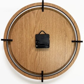 Drevené nástenné hodiny Sova na vetve – dubový dekor, tichý chod | SENTOP HDF0573-OAK