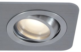 Sada 6 zaoblených zapustených bodových svetiel Gunmetal GU10 50 mm nastaviteľné IP44 2-svetlá - Alberto