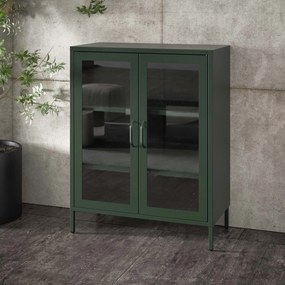 Vitrína GINA, 800 x 1015 x 400 mm, Modern: fľaškovo zelená farba