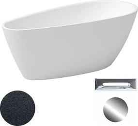 Besco Akrylátová voľne stojaca vaňa Goya A-line Glam G 160x73 (170x80) BESCO-Typ výpuste: Click-Clack s prepadom, čierna, BESCO-Rozmery: 160x73, BESC…