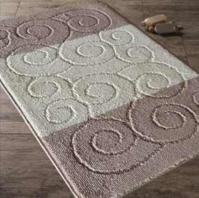 Súprava kúpeľňových predložiek s výrezom TÁŇA - waves - béžová