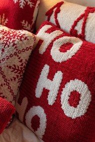 Sada 2ks vianočný vankúš HOHOHO červená a béžová – 45*45*15 cm