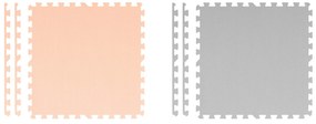Duża mata piankowa puzzle Ricokids 180x180cm 9 szt szaro-brzoskwiniowa