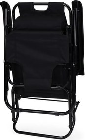 Ležadlo s opierkou hlavy, skladacia konštrukcia, čierne