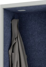 Akustická kabína SALLY MentalBox 600 mm – sivý korpus, tmavomodré sedadlo