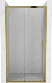 Mexen Apia, posuvné dvere do otvoru 105 x 190 cm, 5mm číre sklo, zlatý profil, 845-105-000-50-00