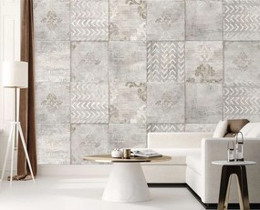 Gario Fototapeta Sivé dlaždice, obklady, jemný ornament Materiál: Vliesová, Rozmery: 350 x 245 cm