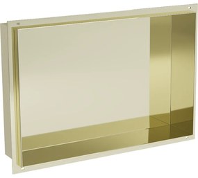 Mexen X-Wall-NR, polička na zapustenie pod obklad bez goliera 45 x 30 cm, zlatá lesklá, 1951453010