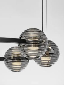 LED stmievateľný čierno-zlatý moderný luster Las 63