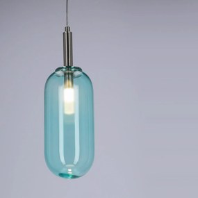 Modré LED závesné svietidlo so skleneným tienidlom ø 13 cm Fiuggi – Candellux Lighting