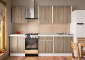 Kuchynská linka 200 MATEO, dub truffel-biela