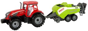 Lean Toys Červený traktor so sejačkou – trecí pohon