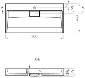 Sapho Sapho, AMUR umývadlo vrátane krytu výpuste 90x46cm, liaty mramor, biela, 55032