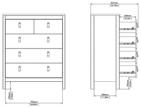 Biela vysoká komoda 82x99 cm Madrid – Tvilum