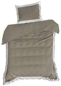 SATÉNOVÉ OBLIEČKY LAURA 160X200 CM, 2 KS 70X80 CM TMAVOBÉŽOVÉ