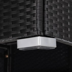 InternetovaZahrada Záhradný ratanový set XXL - čierna/krémové podušky