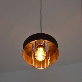 LED Luster na lanku VOLTA 2xE27/15W/230V čierna/zlatá