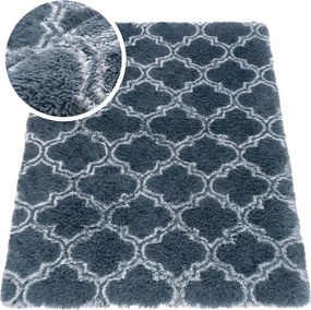 TZ Sivo-modrý vzorovaný koberec shaggy Decor Latern Rozmer: 140x200 cm