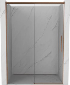 Mexen Rox, posuvné sprchové dvere 150 cm, 8mm číre sklo, medený matný profil, 8C2-150-000-65-00