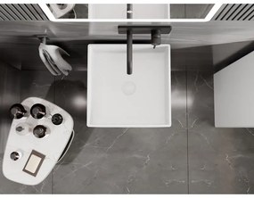 Mexen Xola-1, voľnestojace umývadlo z konglomerátu 40x40x85 cm, biela matná, 26594000