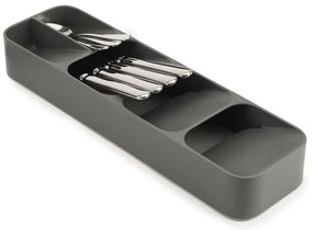 Sivý plastový príborník do zásuvky 11 x 39,5 cm Duo – Joseph Joseph