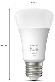 PHILIPS HUE Múdra LED žiarovka HUE s Hue Bridge a vypínačom, E27, A60, 9,5 W, 1100, teplá biela, 3ks