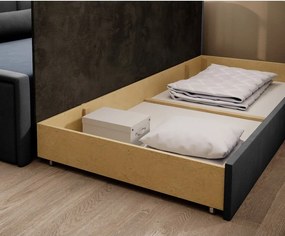 Modrá/sivá ženilková rozkladacia/s úložným priestorom pohovka 214 cm Fulgeo – ELTAP