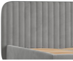 Sivá čalúnená jednolôžková posteľ s úložným priestorom s roštom 120x200 cm Noto – Maison de Rêve