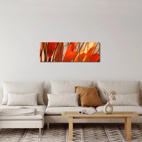 Obraz okvetných lístkov (s hodinami) (90x30 cm)