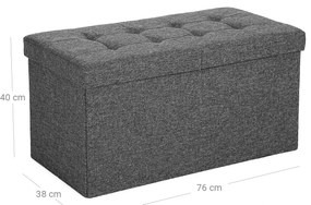 Taburet s odklápacím vekom OTTOMAN 76x38 cm, tmavosivý