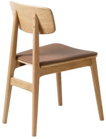 Koňakovohnedá/v prírodnej farbe jedálenská stolička z imitácie kože Livo – Unique Furniture